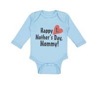 Long Sleeve Bodysuit Baby Happy First Mother's Day Mommy First Cotton - Cute Rascals