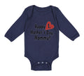 Long Sleeve Bodysuit Baby Happy First Mother's Day Mommy First Cotton