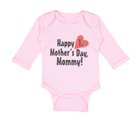 Long Sleeve Bodysuit Baby Happy First Mother's Day Mommy First Cotton - Cute Rascals