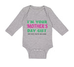 Long Sleeve Bodysuit Baby I'M Mother's Gift. Dad Says You'Re Welcome Cotton