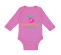 Long Sleeve Bodysuit Baby Happy First Mother's Day Mommy Mom Style A Cotton