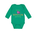 Long Sleeve Bodysuit Baby Happy First Mother's Day Mommy Mom Style A Cotton