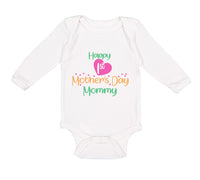 Long Sleeve Bodysuit Baby Happy First Mother's Day Mommy Mom Style A Cotton - Cute Rascals