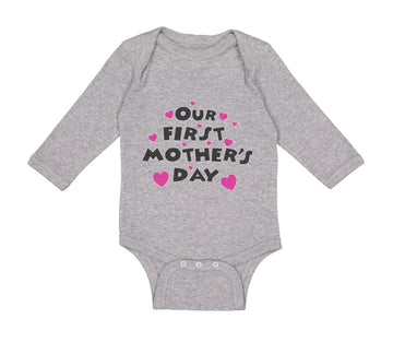 Long Sleeve Bodysuit Baby Our First Mother's Day Boy & Girl Clothes Cotton