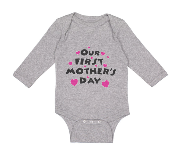 Long Sleeve Bodysuit Baby Our First Mother's Day Boy & Girl Clothes Cotton
