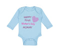 Long Sleeve Bodysuit Baby Happy First Mother's Day Mommy Mom Style B Cotton