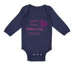 Long Sleeve Bodysuit Baby Happy First Mother's Day Mommy Mom Style B Cotton - Cute Rascals