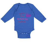 Long Sleeve Bodysuit Baby Happy First Mother's Day Mommy Mom Style B Cotton - Cute Rascals
