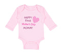 Long Sleeve Bodysuit Baby Happy First Mother's Day Mommy Mom Style B Cotton