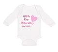 Long Sleeve Bodysuit Baby Happy First Mother's Day Mommy Mom Style B Cotton