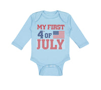 Long Sleeve Bodysuit Baby My First 4Th of July Independence Boy & Girl Clothes