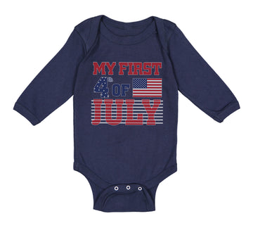 Long Sleeve Bodysuit Baby My First 4Th of July Independence Boy & Girl Clothes