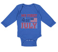 Long Sleeve Bodysuit Baby My First 4Th of July Independence Boy & Girl Clothes