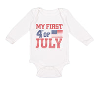 Long Sleeve Bodysuit Baby My First 4Th of July Independence Boy & Girl Clothes