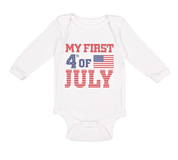 Long Sleeve Bodysuit Baby My First 4Th of July Independence Boy & Girl Clothes