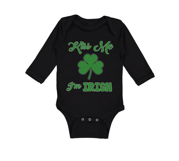 Long Sleeve Bodysuit Baby Kiss Me I'M Irish St Patrick's Day Boy & Girl Clothes