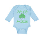 Long Sleeve Bodysuit Baby Kiss Me I'M Irish St Patrick's Day Boy & Girl Clothes