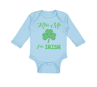 Long Sleeve Bodysuit Baby Kiss Me I'M Irish St Patrick's Day Boy & Girl Clothes