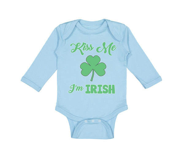 Long Sleeve Bodysuit Baby Kiss Me I'M Irish St Patrick's Day Boy & Girl Clothes