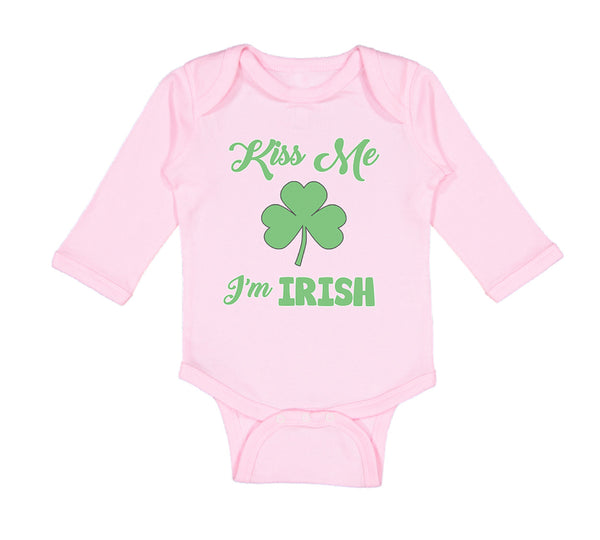 Long Sleeve Bodysuit Baby Kiss Me I'M Irish St Patrick's Day Boy & Girl Clothes