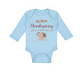 Long Sleeve Bodysuit Baby My First Thanksgiving Feed Me Turkey and Pie Cotton