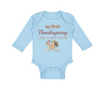 Long Sleeve Bodysuit Baby My First Thanksgiving Feed Me Turkey and Pie Cotton