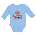 Long Sleeve Bodysuit Baby Love Nothing S'More Camping Red Tent Luggage Cotton