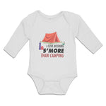 Long Sleeve Bodysuit Baby Love Nothing S'More Camping Red Tent Luggage Cotton