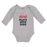 Long Sleeve Bodysuit Baby Plays with Cars An Red Cute Little Kid's Toy Car