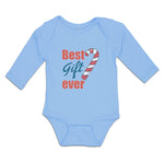 Long Sleeve Bodysuit Baby Best Gift Ever Christmas Candy Canes Cotton - Cute Rascals