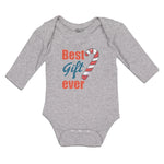 Long Sleeve Bodysuit Baby Best Gift Ever Christmas Candy Canes Cotton - Cute Rascals