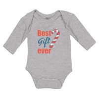 Long Sleeve Bodysuit Baby Best Gift Ever Christmas Candy Canes Cotton - Cute Rascals