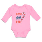 Long Sleeve Bodysuit Baby Best Gift Ever Christmas Candy Canes Cotton - Cute Rascals