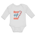 Long Sleeve Bodysuit Baby Best Gift Ever Christmas Candy Canes Cotton - Cute Rascals