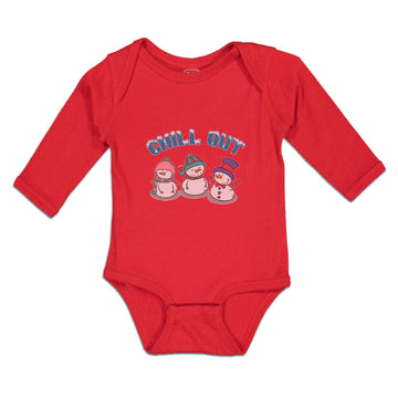 Long Sleeve Bodysuit Baby Chill out Snow Dolls with Cap and Mufflar Cotton
