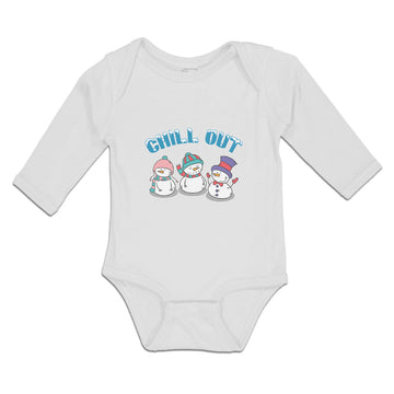 Long Sleeve Bodysuit Baby Chill out Snow Dolls with Cap and Mufflar Cotton