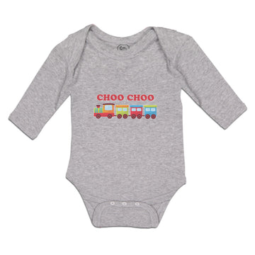 Long Sleeve Bodysuit Baby Choo Choo Kid's Toy Train Boy & Girl Clothes Cotton