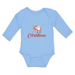 Long Sleeve Bodysuit Baby Christmas Celebration with Santa Claus and Deer Animal - Cute Rascals