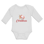 Long Sleeve Bodysuit Baby Christmas Celebration with Santa Claus and Deer Animal - Cute Rascals