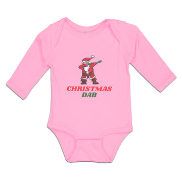 Long Sleeve Bodysuit Baby Christmas Dab An Santa Claus Dancing Position Cotton