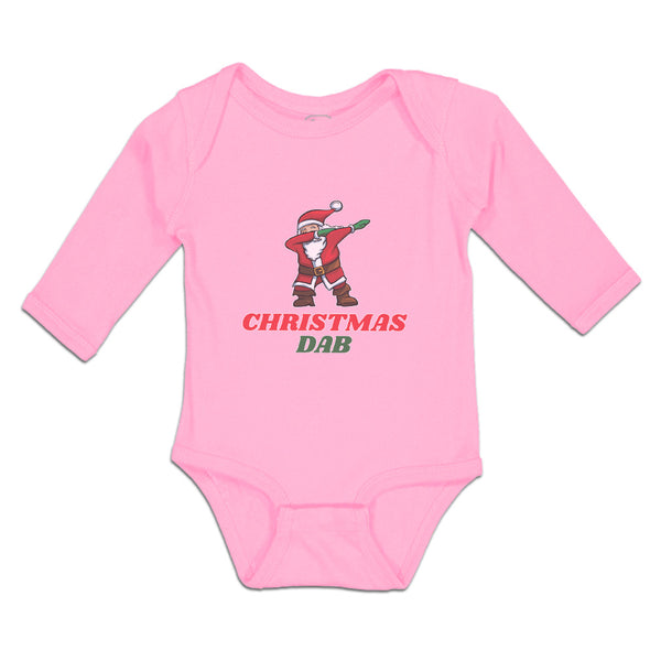 Long Sleeve Bodysuit Baby Christmas Dab An Santa Claus Dancing Position Cotton - Cute Rascals