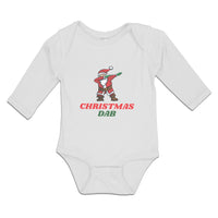 Long Sleeve Bodysuit Baby Christmas Dab An Santa Claus Dancing Position Cotton - Cute Rascals