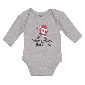 Long Sleeve Bodysuit Baby Dabbing Through The Snow Santa Claus Position Cotton