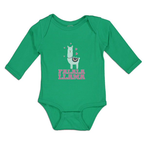 Long Sleeve Bodysuit Baby Falala Llama Domestic Animal Livestock Cotton - Cute Rascals