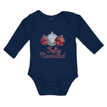 Long Sleeve Bodysuit Baby Feliz Navidad An Christmas Decoration Hanging Balls