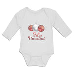 Long Sleeve Bodysuit Baby Feliz Navidad An Christmas Decoration Hanging Balls - Cute Rascals