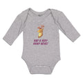 Long Sleeve Bodysuit Baby Shiny Nose! Deer Side View Horns Wild Animal Cotton