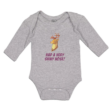Long Sleeve Bodysuit Baby Shiny Nose! Deer Side View Horns Wild Animal Cotton