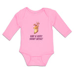 Long Sleeve Bodysuit Baby Shiny Nose! Deer Side View Horns Wild Animal Cotton