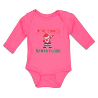 Long Sleeve Bodysuit Baby Here Comes Santa Floss Dancing Boy & Girl Clothes - Cute Rascals
